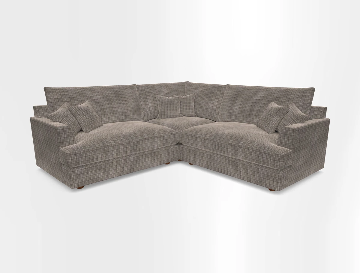Slingsby Small Fitted Cover Corner Unit LHF & RHF in Two Tone Plain Biscuit.  Loose cover version available