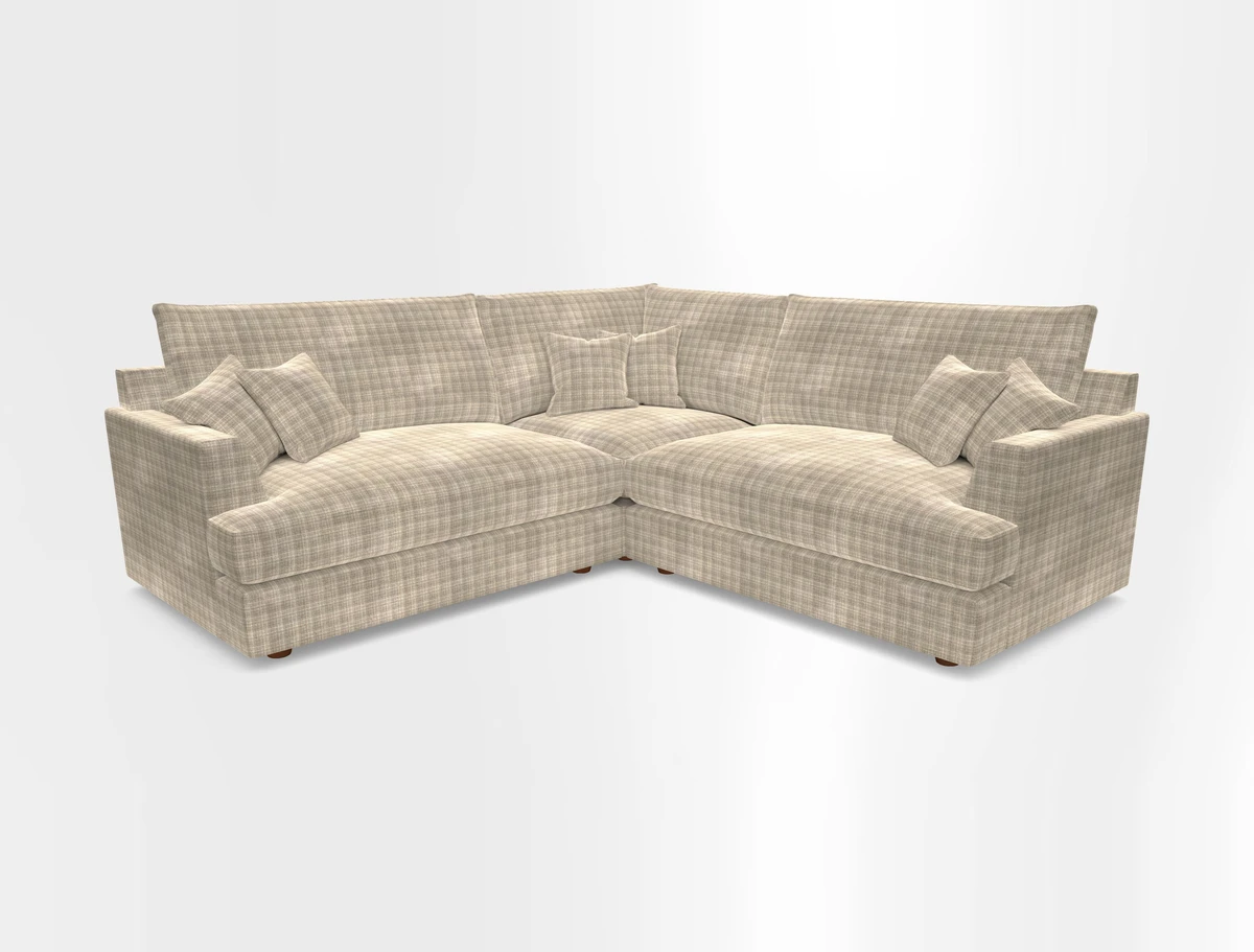 Slingsby Small Fitted Cover Corner Unit LHF & RHF in Two Tone Plain Biscuit.  Loose cover version available