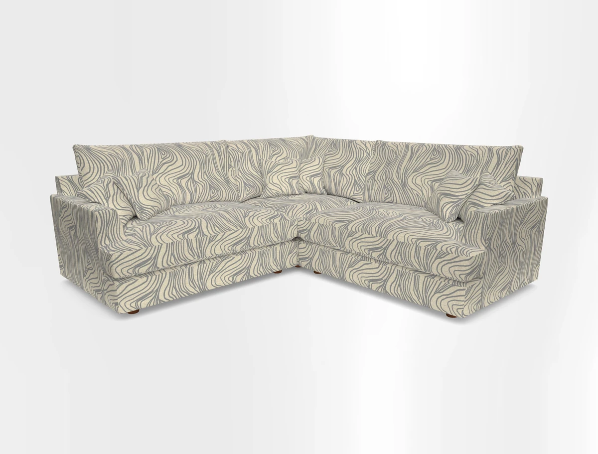 Slingsby Small Fitted Cover Corner Unit LHF & RHF in Two Tone Plain Biscuit.  Loose cover version available