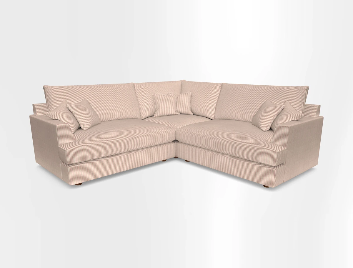 Slingsby Small Fitted Cover Corner Unit LHF & RHF in Two Tone Plain Biscuit.  Loose cover version available