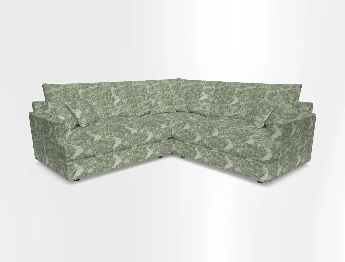 Slingsby Small Fitted Cover Corner Unit LHF & RHF in Two Tone Plain Biscuit.  Loose cover version available
