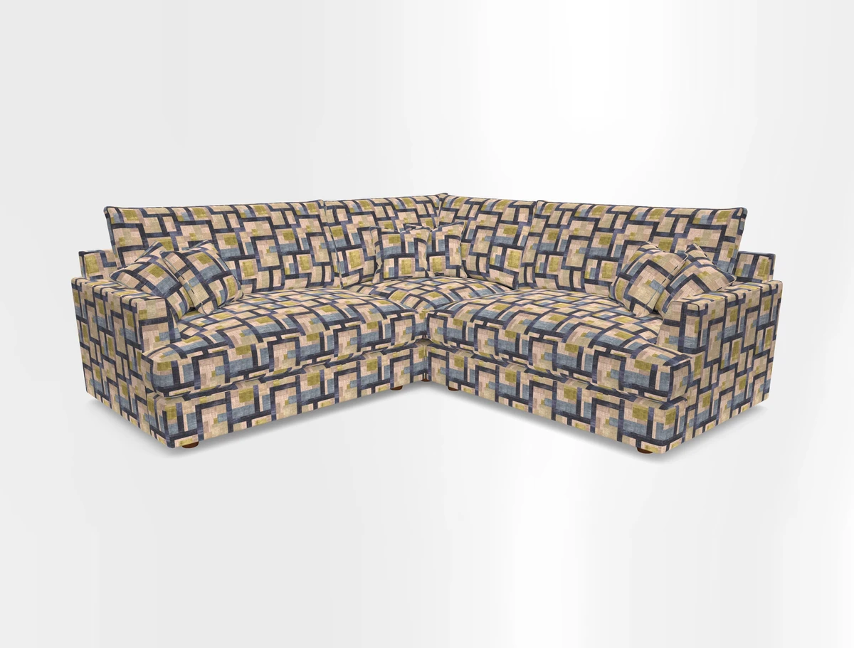 Slingsby Small Fitted Cover Corner Unit LHF & RHF in Two Tone Plain Biscuit.  Loose cover version available