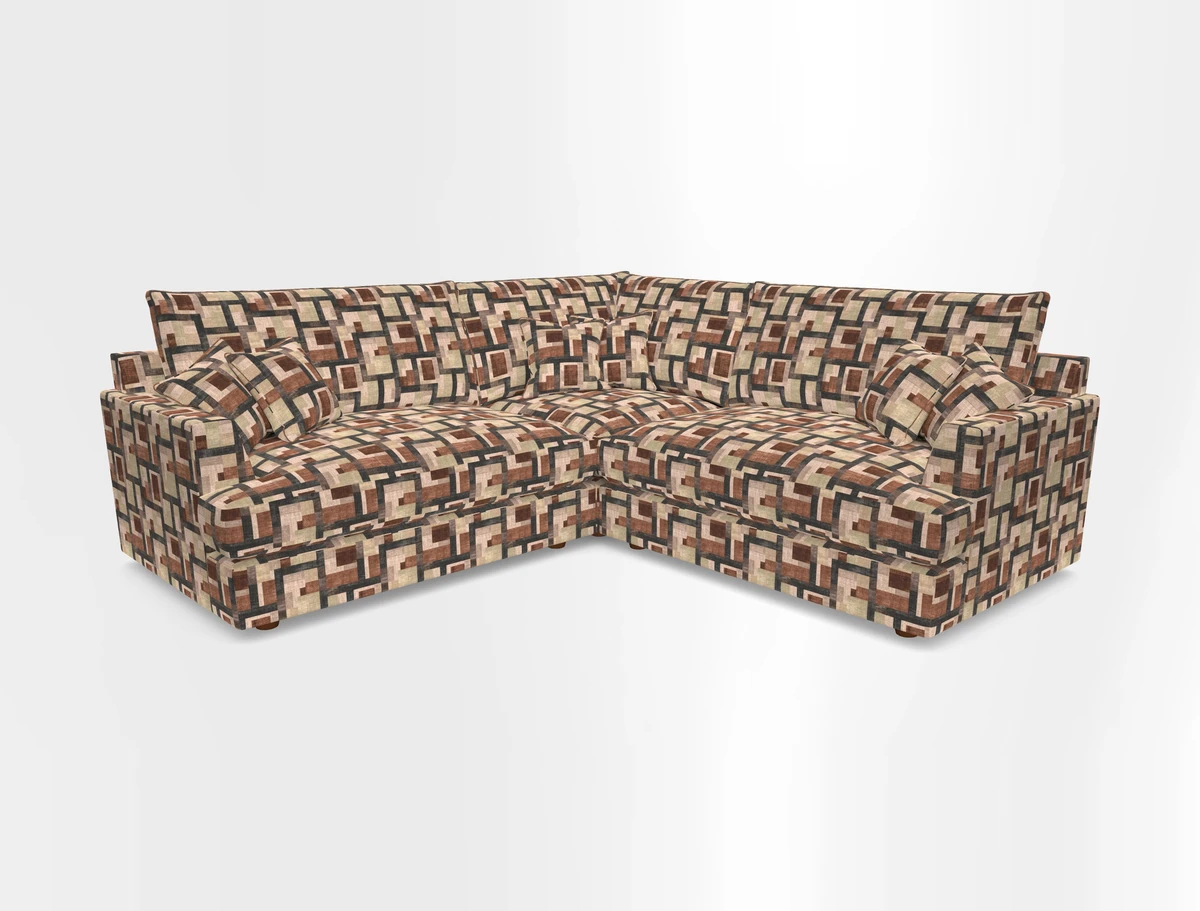 Slingsby Small Fitted Cover Corner Unit LHF & RHF in Two Tone Plain Biscuit.  Loose cover version available
