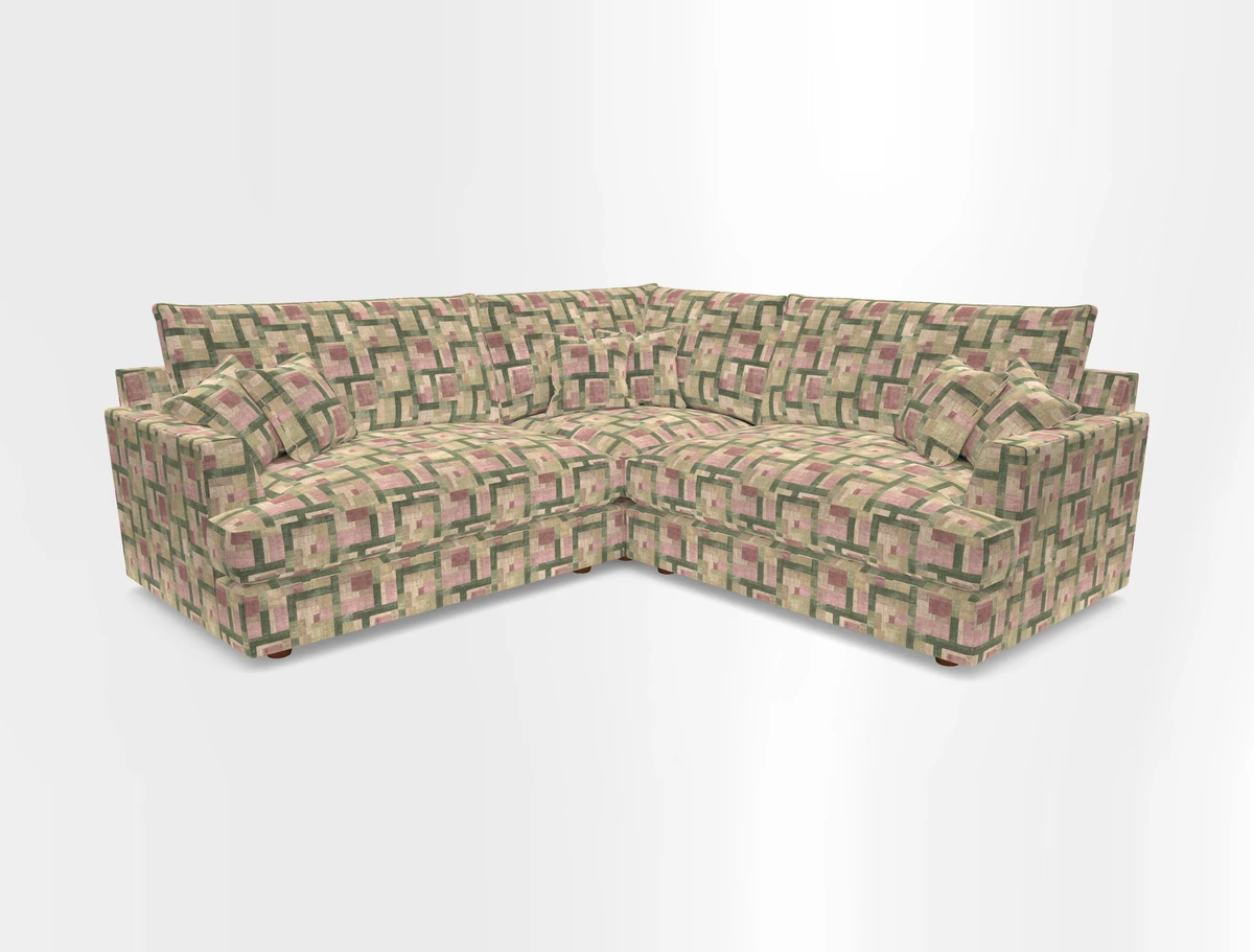 Slingsby Small Fitted Cover Corner Unit LHF & RHF in Two Tone Plain Biscuit.  Loose cover version available