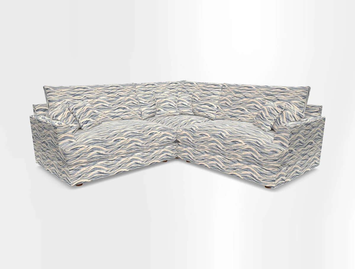 Slingsby Small Fitted Cover Corner Unit LHF & RHF in Two Tone Plain Biscuit.  Loose cover version available