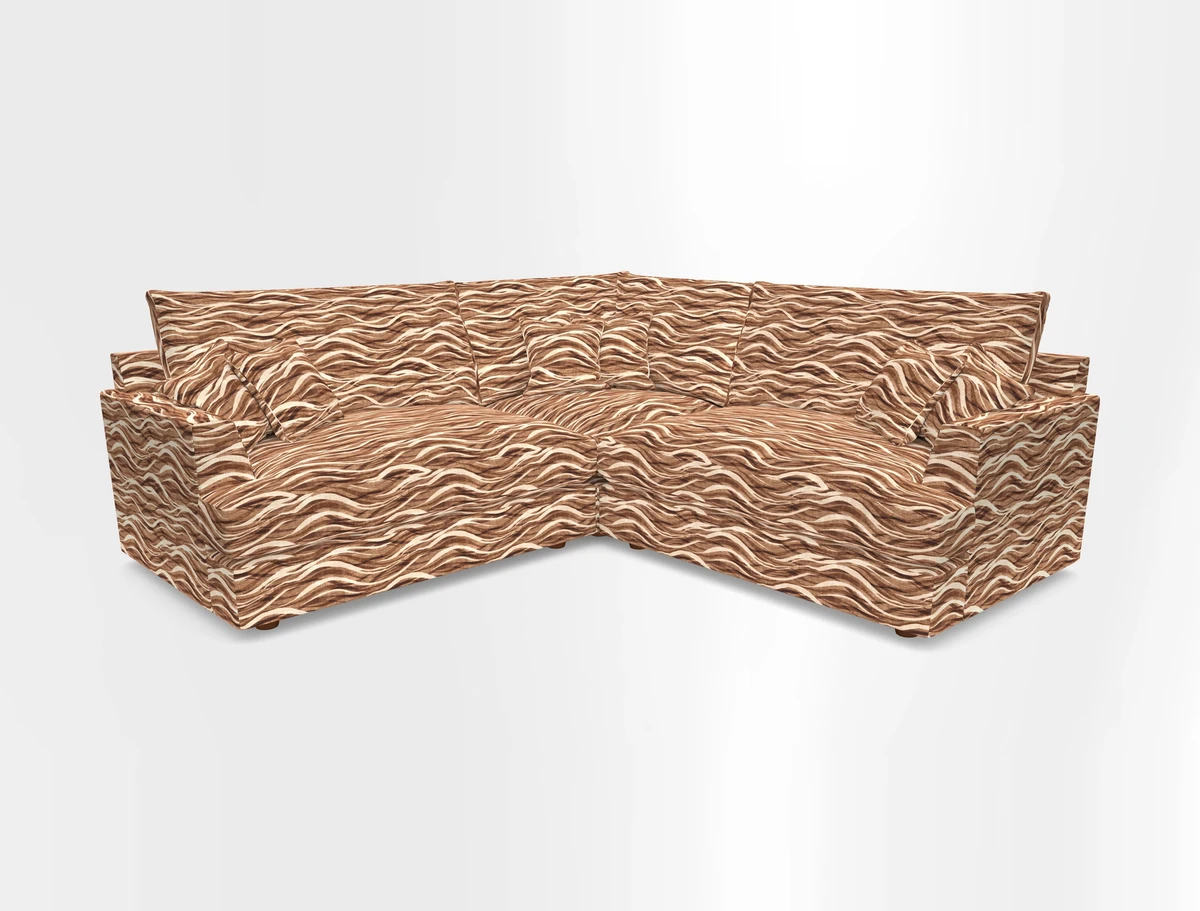 Slingsby Small Fitted Cover Corner Unit LHF & RHF in Two Tone Plain Biscuit.  Loose cover version available