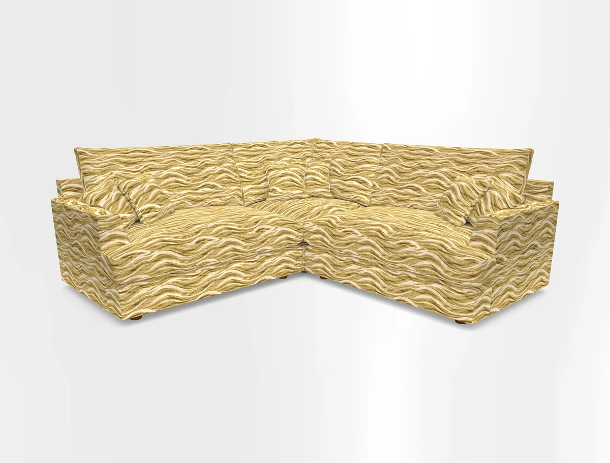 Slingsby Small Fitted Cover Corner Unit LHF & RHF in Two Tone Plain Biscuit.  Loose cover version available
