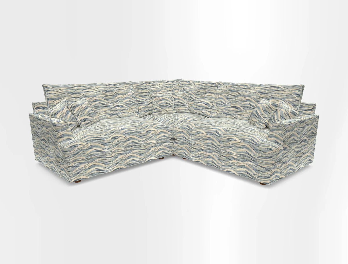 Slingsby Small Fitted Cover Corner Unit LHF & RHF in Two Tone Plain Biscuit.  Loose cover version available