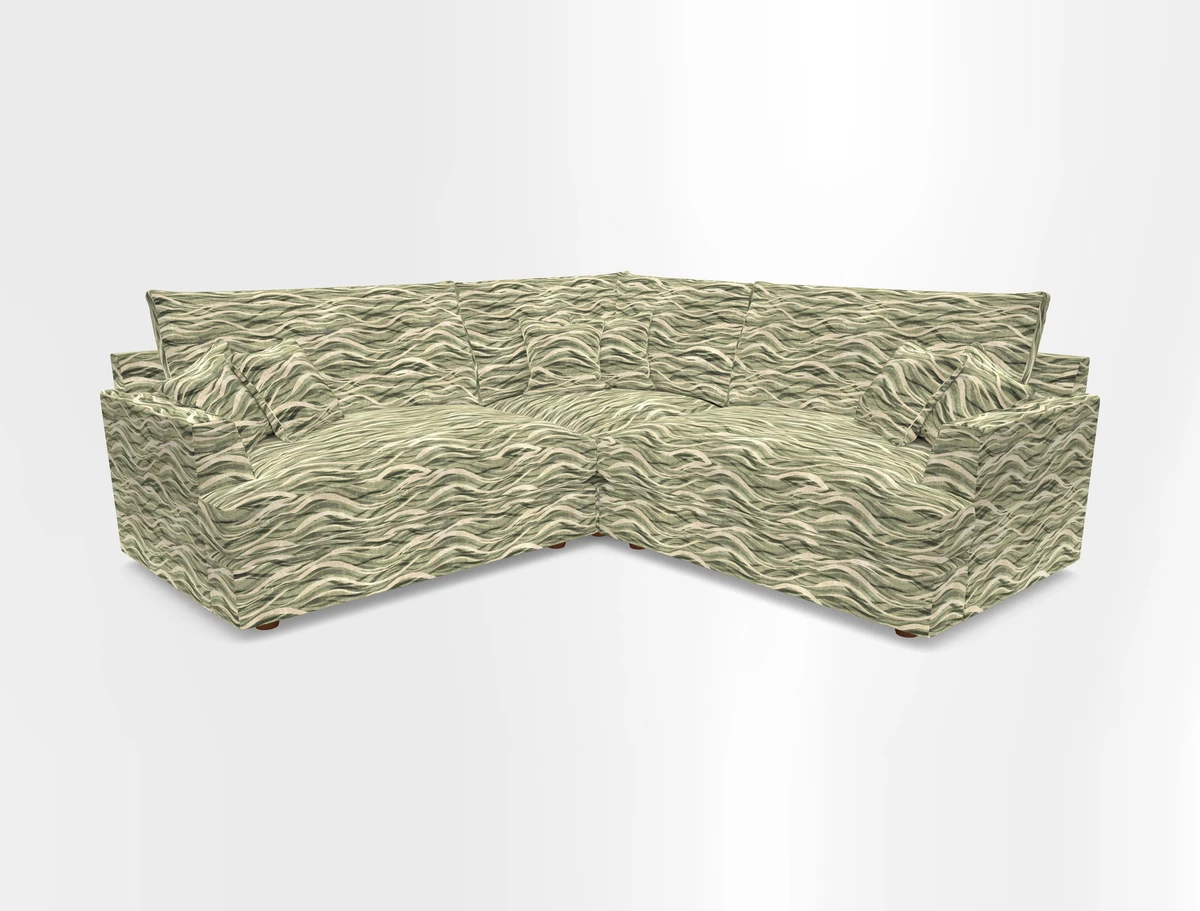 Slingsby Small Fitted Cover Corner Unit LHF & RHF in Two Tone Plain Biscuit.  Loose cover version available