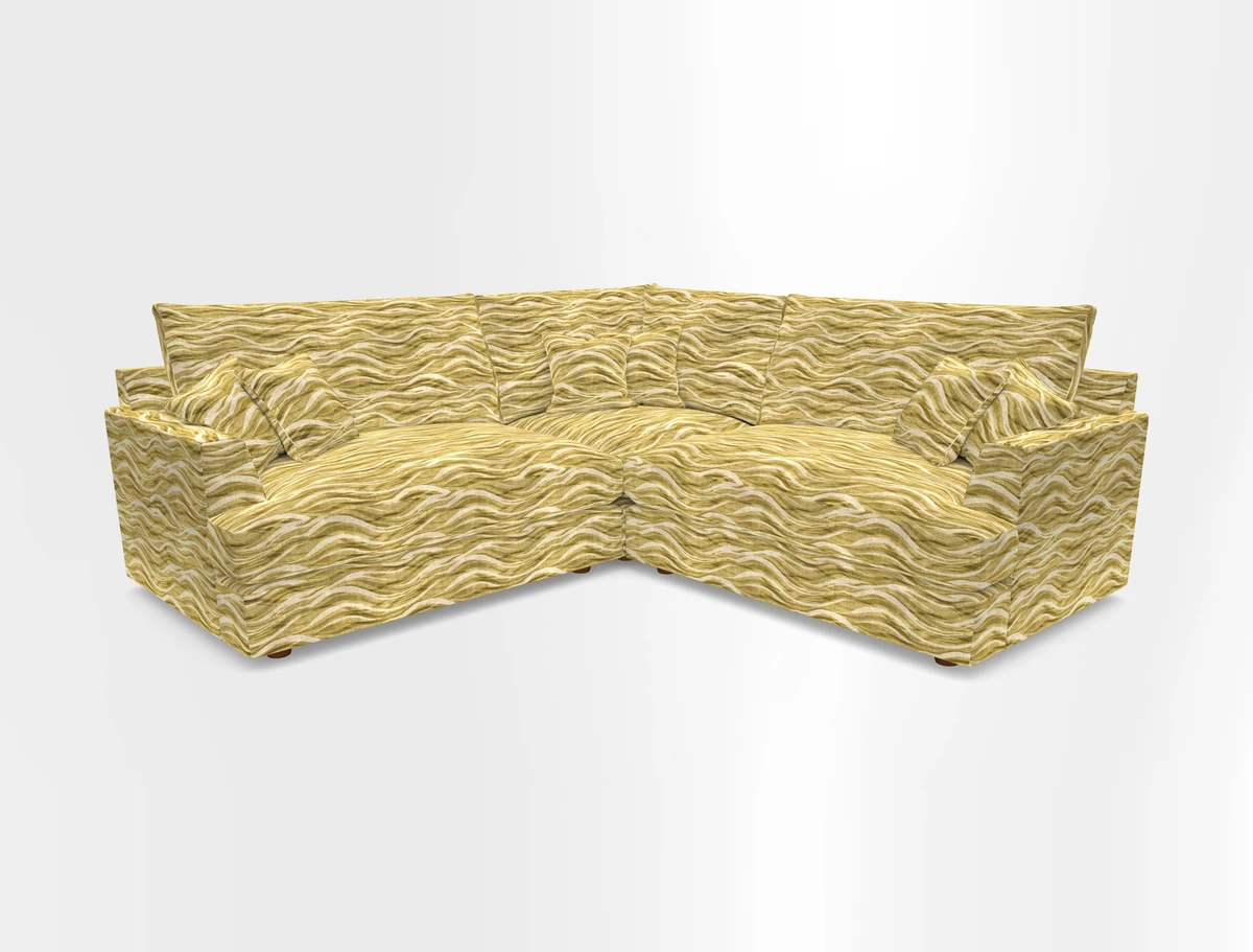 Slingsby Small Fitted Cover Corner Unit LHF & RHF in Two Tone Plain Biscuit.  Loose cover version available