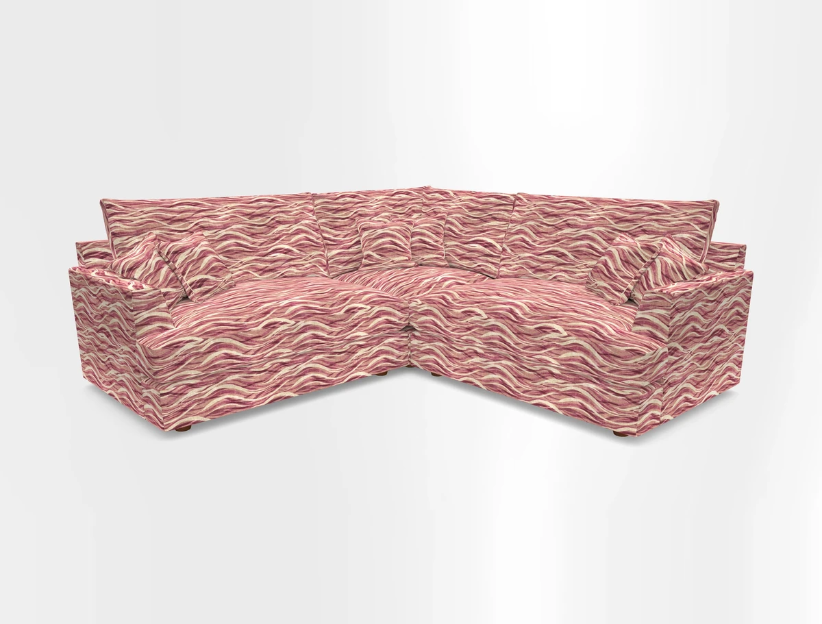 Slingsby Small Fitted Cover Corner Unit LHF & RHF in Two Tone Plain Biscuit.  Loose cover version available