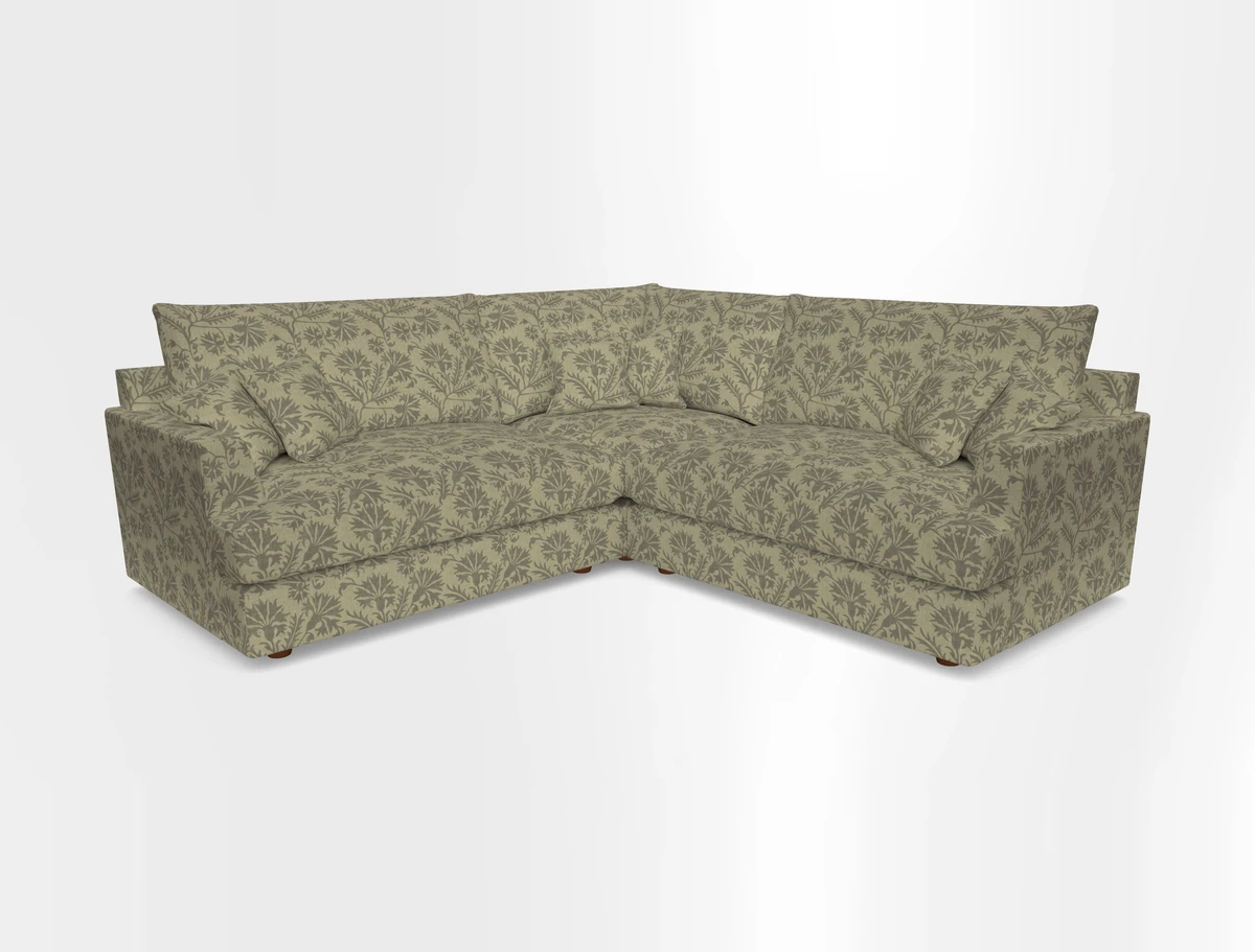 Slingsby Small Fitted Cover Corner Unit LHF & RHF in Two Tone Plain Biscuit.  Loose cover version available