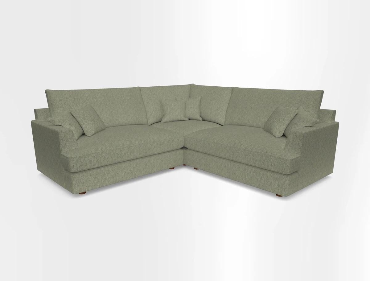 Slingsby Small Fitted Cover Corner Unit LHF & RHF in Two Tone Plain Biscuit.  Loose cover version available