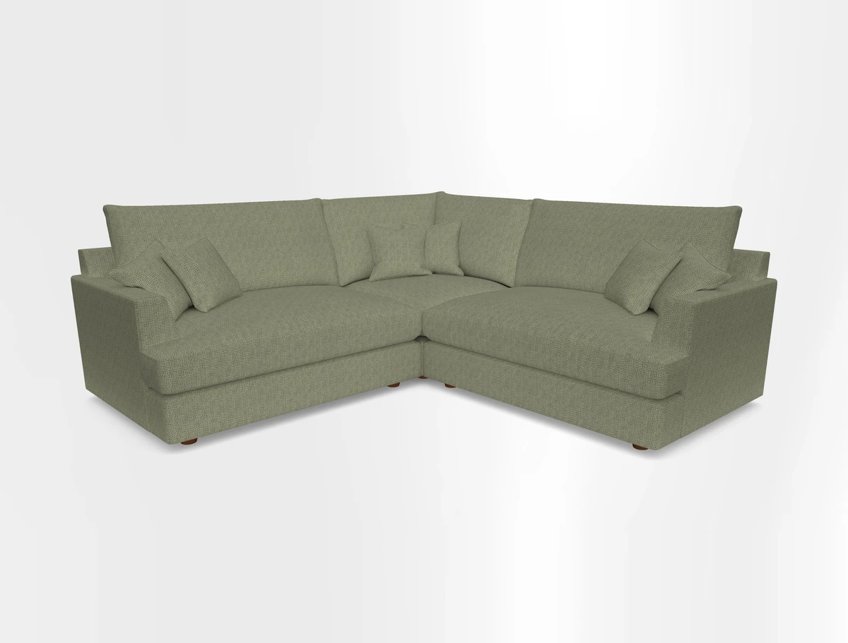 Slingsby Small Fitted Cover Corner Unit LHF & RHF in Two Tone Plain Biscuit.  Loose cover version available