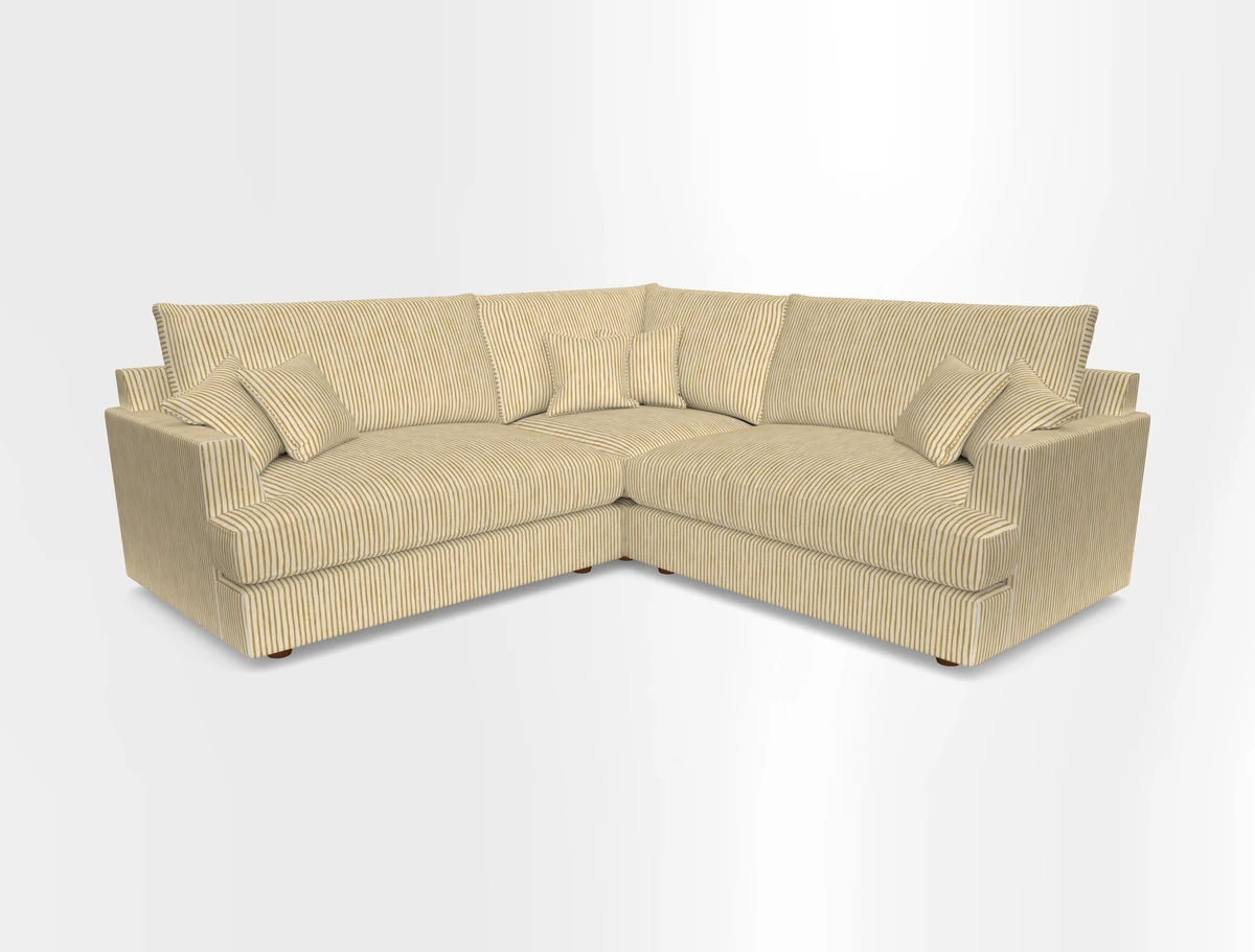Slingsby Small Fitted Cover Corner Unit LHF & RHF in Two Tone Plain Biscuit.  Loose cover version available