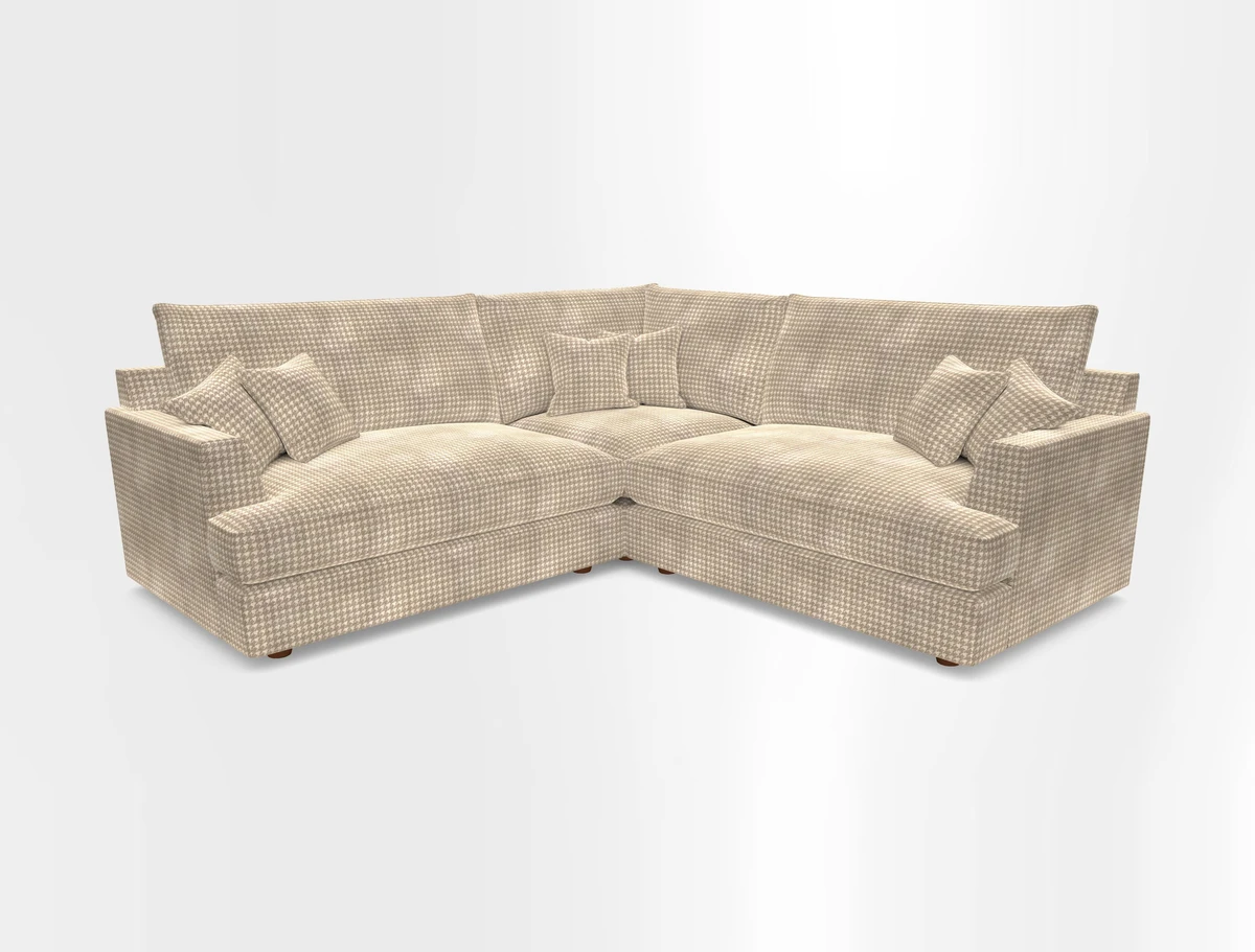 Slingsby Small Fitted Cover Corner Unit LHF & RHF in Two Tone Plain Biscuit.  Loose cover version available