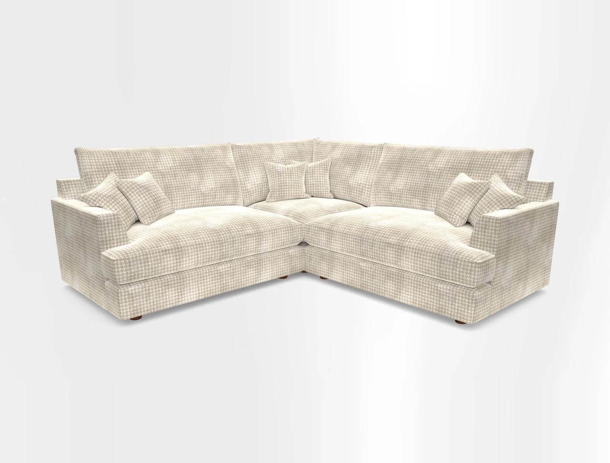 Slingsby Small Fitted Cover Corner Unit LHF & RHF in Two Tone Plain Biscuit.  Loose cover version available