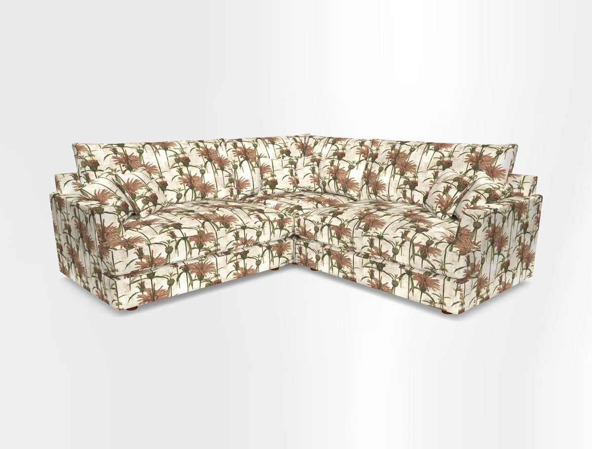 Slingsby Small Fitted Cover Corner Unit LHF & RHF in Two Tone Plain Biscuit.  Loose cover version available