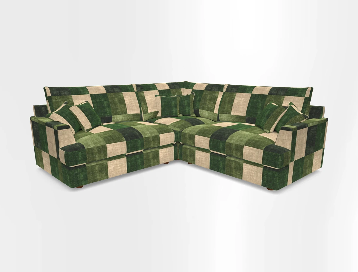 Slingsby Small Fitted Cover Corner Unit LHF & RHF in Two Tone Plain Biscuit.  Loose cover version available