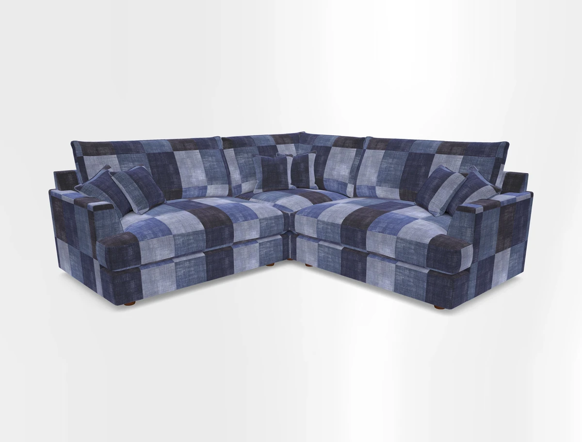 Slingsby Small Fitted Cover Corner Unit LHF & RHF in Two Tone Plain Biscuit.  Loose cover version available