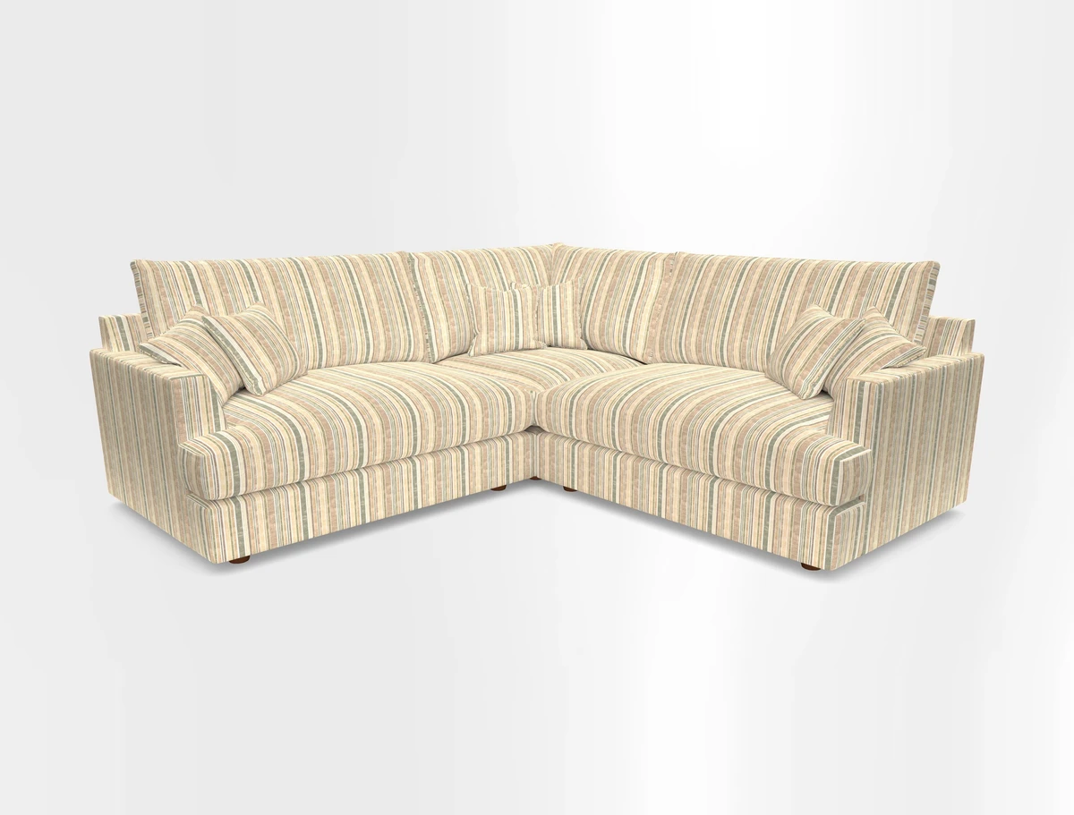 Slingsby Small Fitted Cover Corner Unit LHF & RHF in Two Tone Plain Biscuit.  Loose cover version available