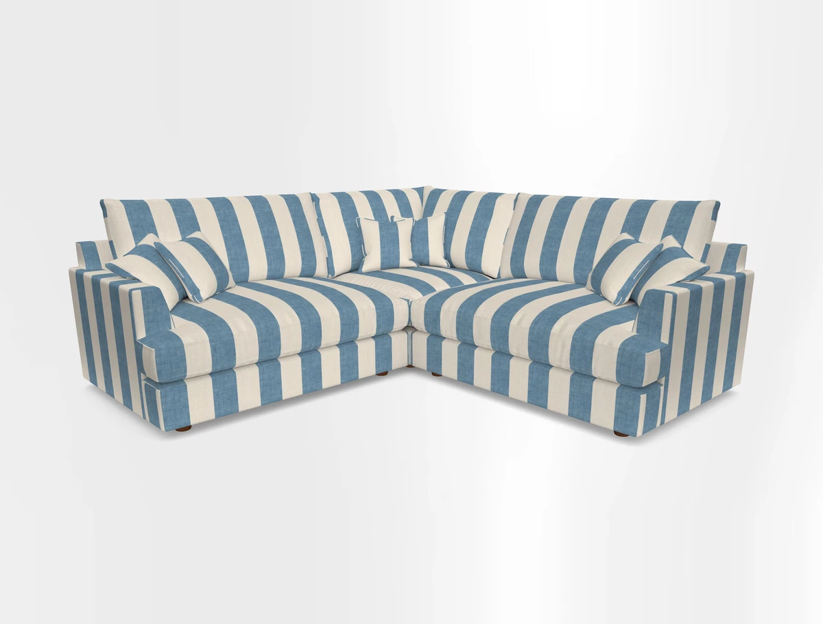 Slingsby Small Fitted Cover Corner Unit LHF & RHF in Two Tone Plain Biscuit.  Loose cover version available