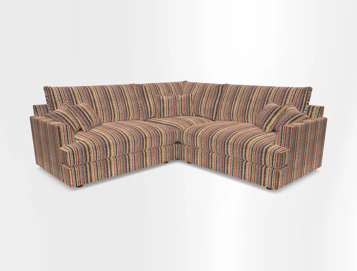 Slingsby Small Fitted Cover Corner Unit LHF & RHF in Two Tone Plain Biscuit.  Loose cover version available