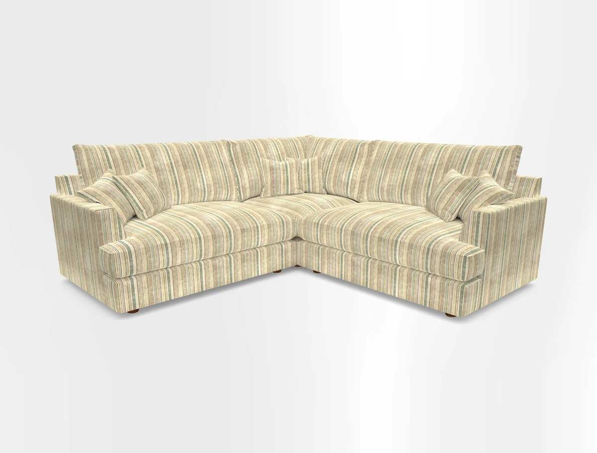 Slingsby Small Fitted Cover Corner Unit LHF & RHF in Two Tone Plain Biscuit.  Loose cover version available