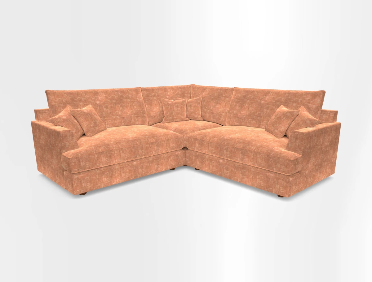 Slingsby Small Fitted Cover Corner Unit LHF & RHF in Two Tone Plain Biscuit.  Loose cover version available