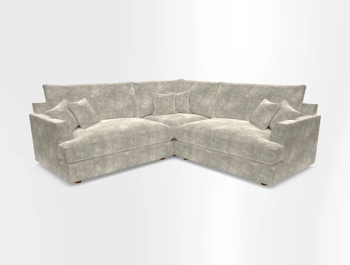 Slingsby Small Fitted Cover Corner Unit LHF & RHF in Two Tone Plain Biscuit.  Loose cover version available
