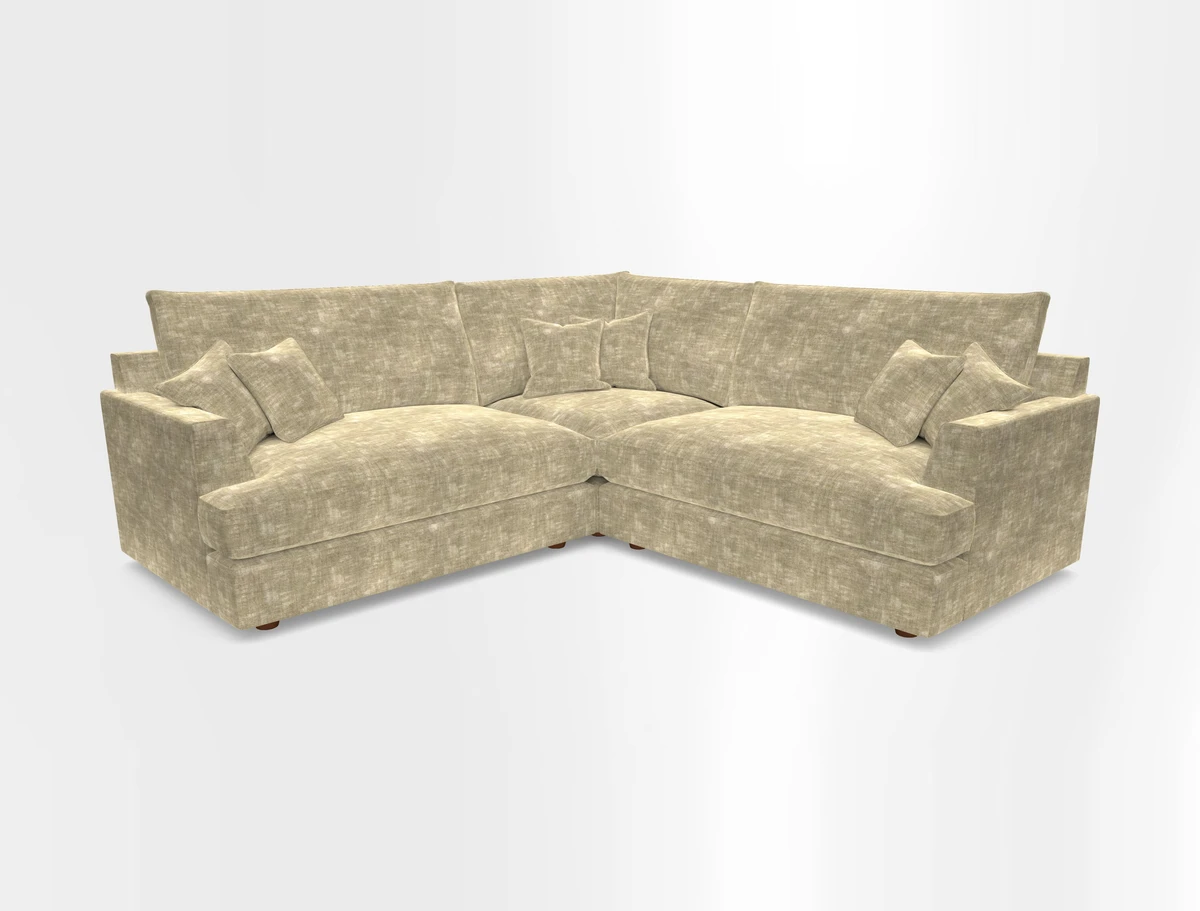 Slingsby Small Fitted Cover Corner Unit LHF & RHF in Two Tone Plain Biscuit.  Loose cover version available