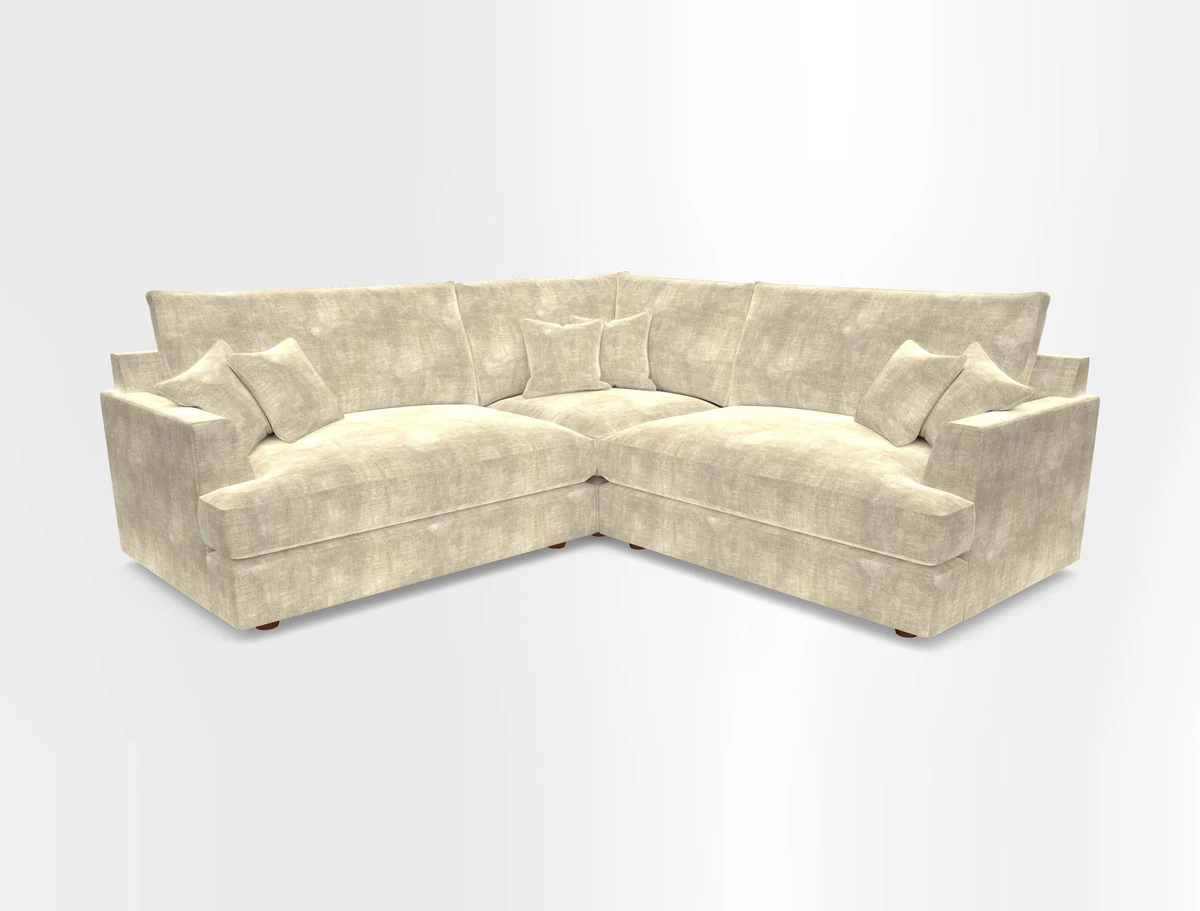 Slingsby Small Fitted Cover Corner Unit LHF & RHF in Two Tone Plain Biscuit.  Loose cover version available