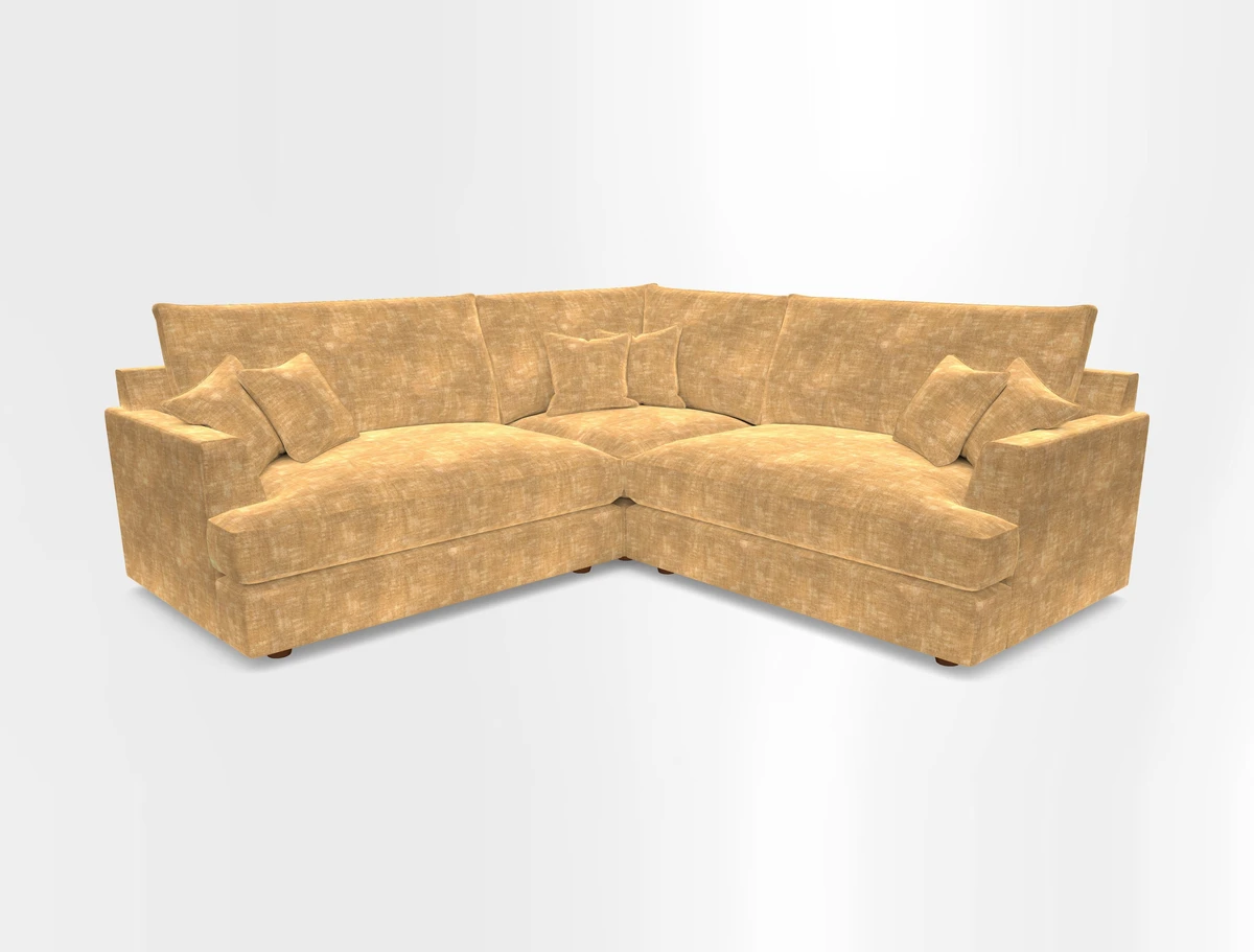 Slingsby Small Fitted Cover Corner Unit LHF & RHF in Two Tone Plain Biscuit.  Loose cover version available