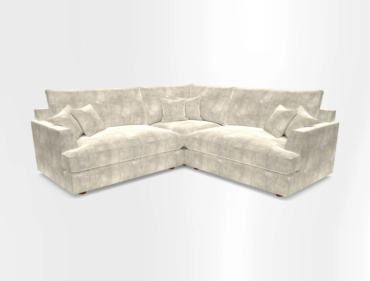 Slingsby Small Fitted Cover Corner Unit LHF & RHF in Two Tone Plain Biscuit.  Loose cover version available