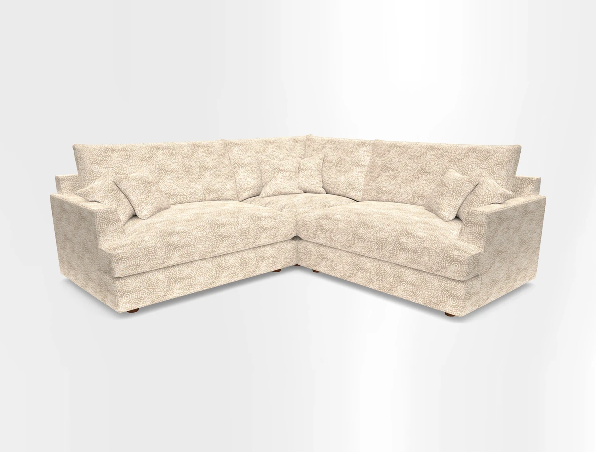 Slingsby Small Fitted Cover Corner Unit LHF & RHF in Two Tone Plain Biscuit.  Loose cover version available