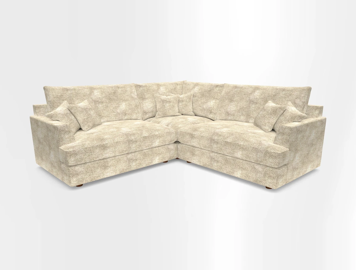 Slingsby Small Fitted Cover Corner Unit LHF & RHF in Two Tone Plain Biscuit.  Loose cover version available