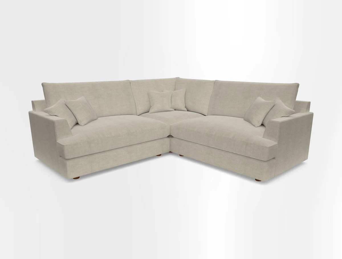 Slingsby Small Fitted Cover Corner Unit LHF & RHF in Two Tone Plain Biscuit.  Loose cover version available
