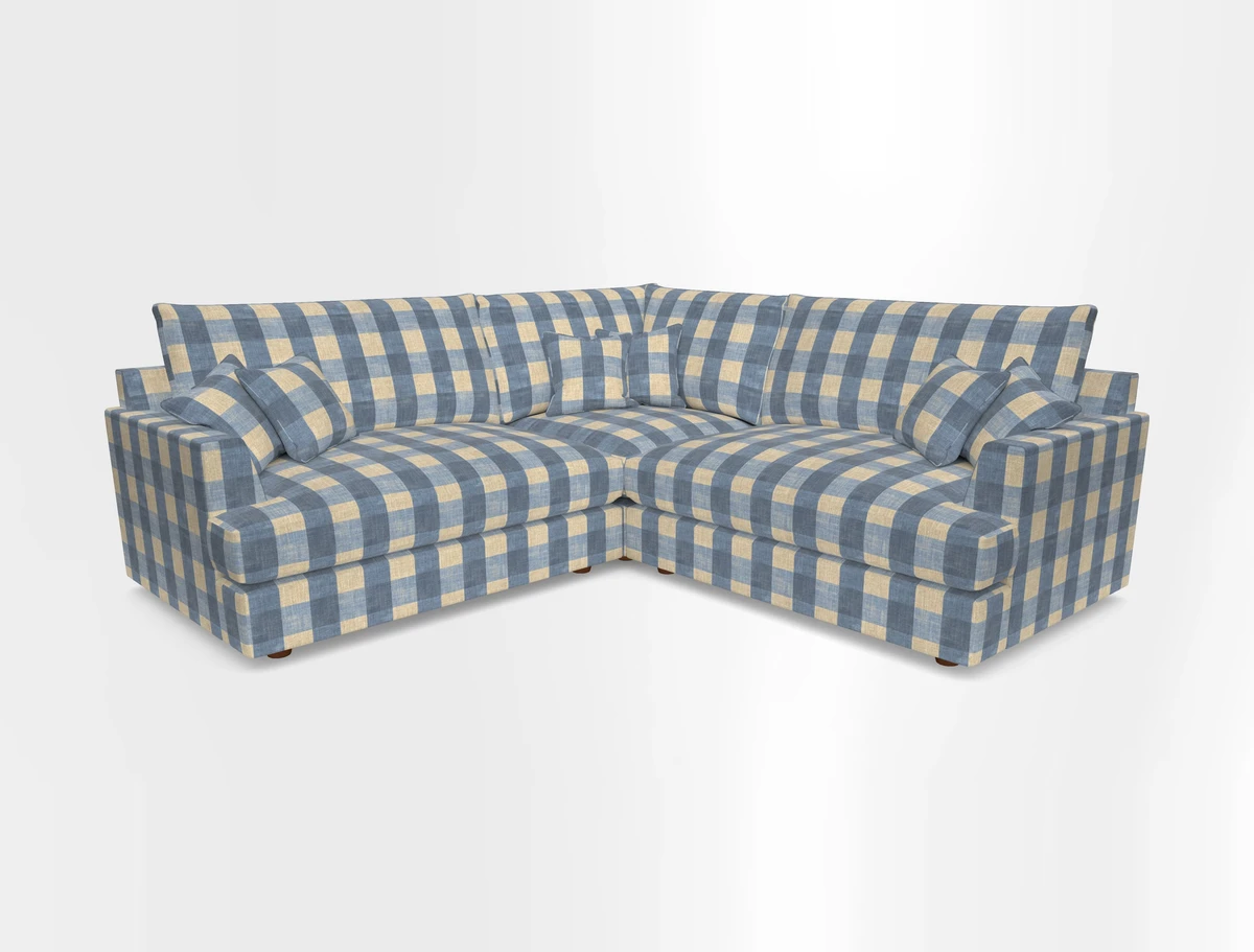 Slingsby Small Fitted Cover Corner Unit LHF & RHF in Two Tone Plain Biscuit.  Loose cover version available