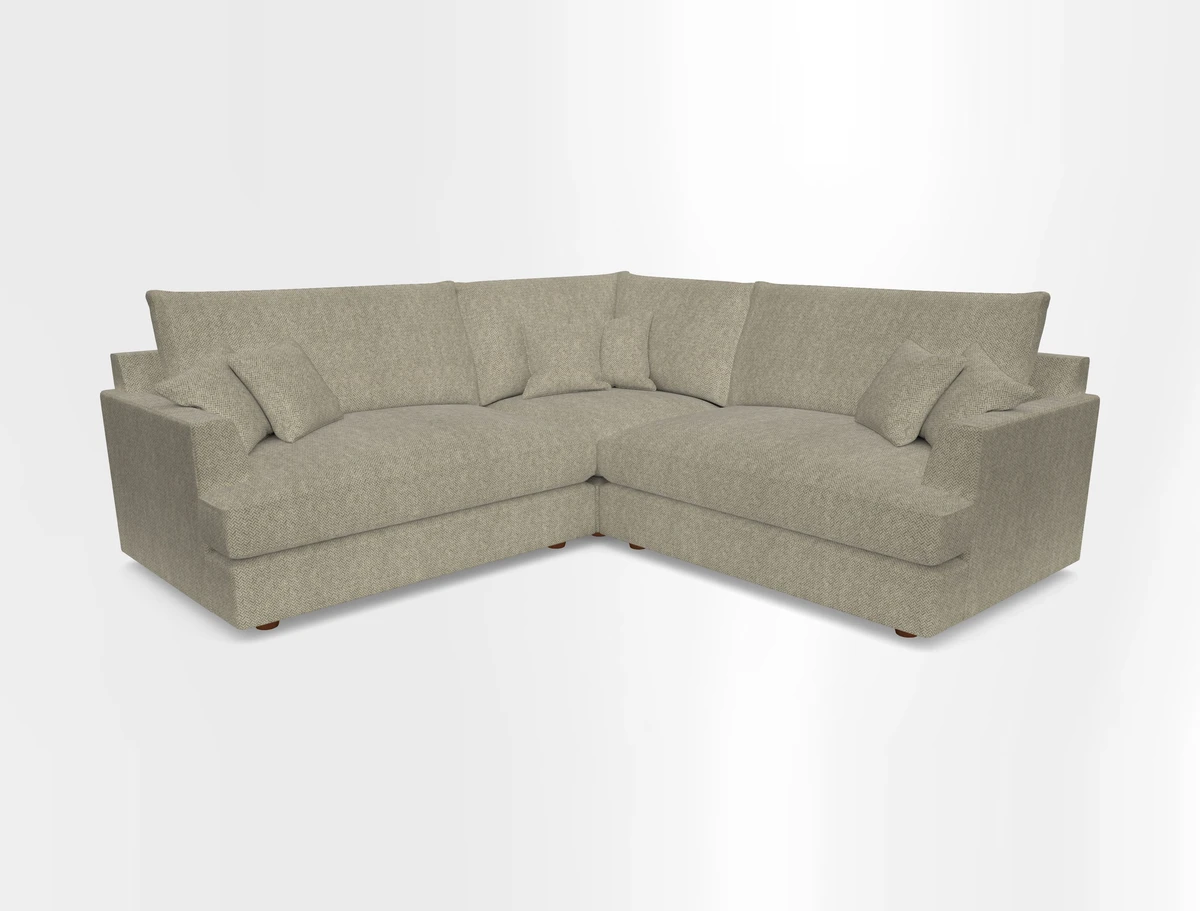 Slingsby Small Fitted Cover Corner Unit LHF & RHF in Two Tone Plain Biscuit.  Loose cover version available
