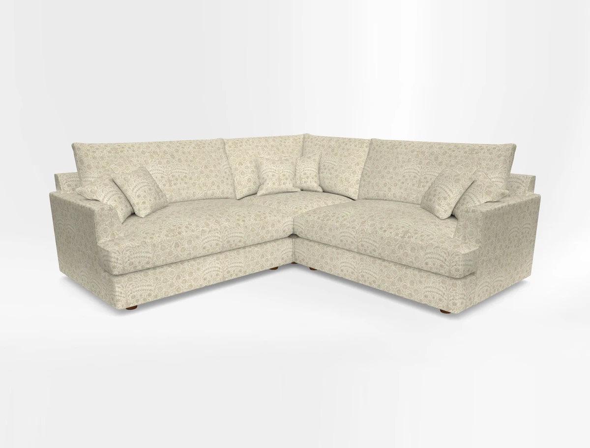 Slingsby Small Fitted Cover Corner Unit LHF & RHF in Two Tone Plain Biscuit.  Loose cover version available