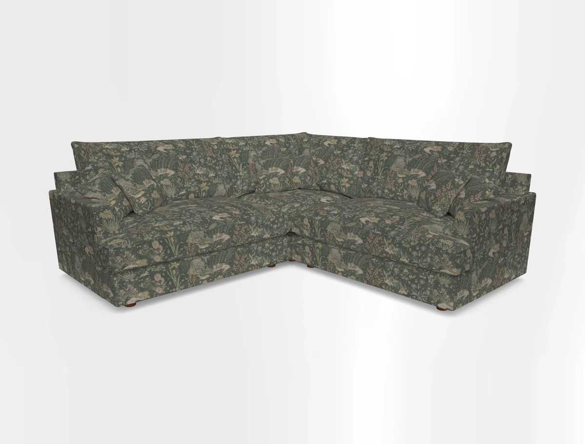 Slingsby Small Fitted Cover Corner Unit LHF & RHF in Two Tone Plain Biscuit.  Loose cover version available