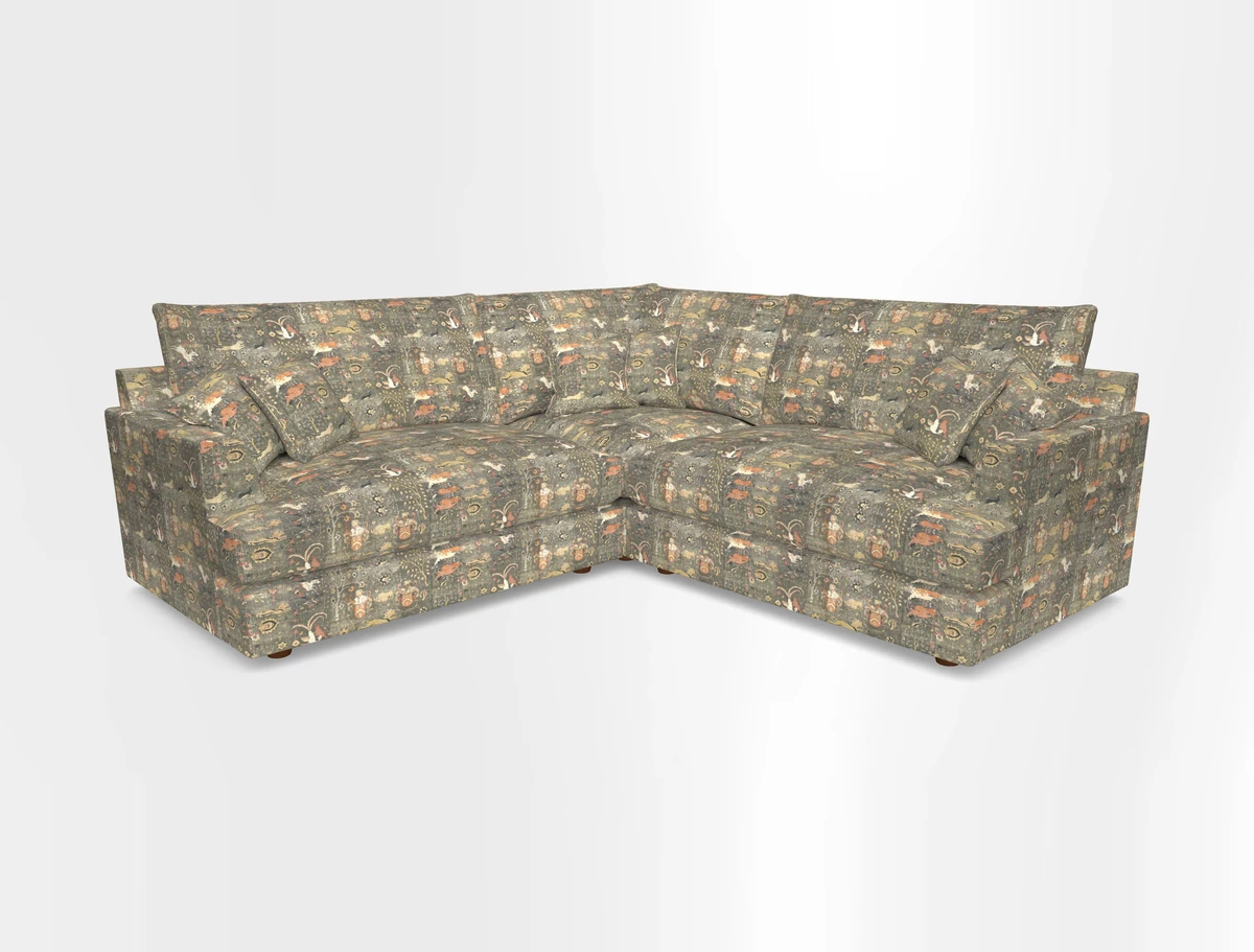 Slingsby Small Fitted Cover Corner Unit LHF & RHF in Two Tone Plain Biscuit.  Loose cover version available