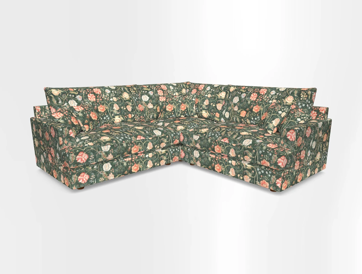 Slingsby Small Fitted Cover Corner Unit LHF & RHF in Two Tone Plain Biscuit.  Loose cover version available