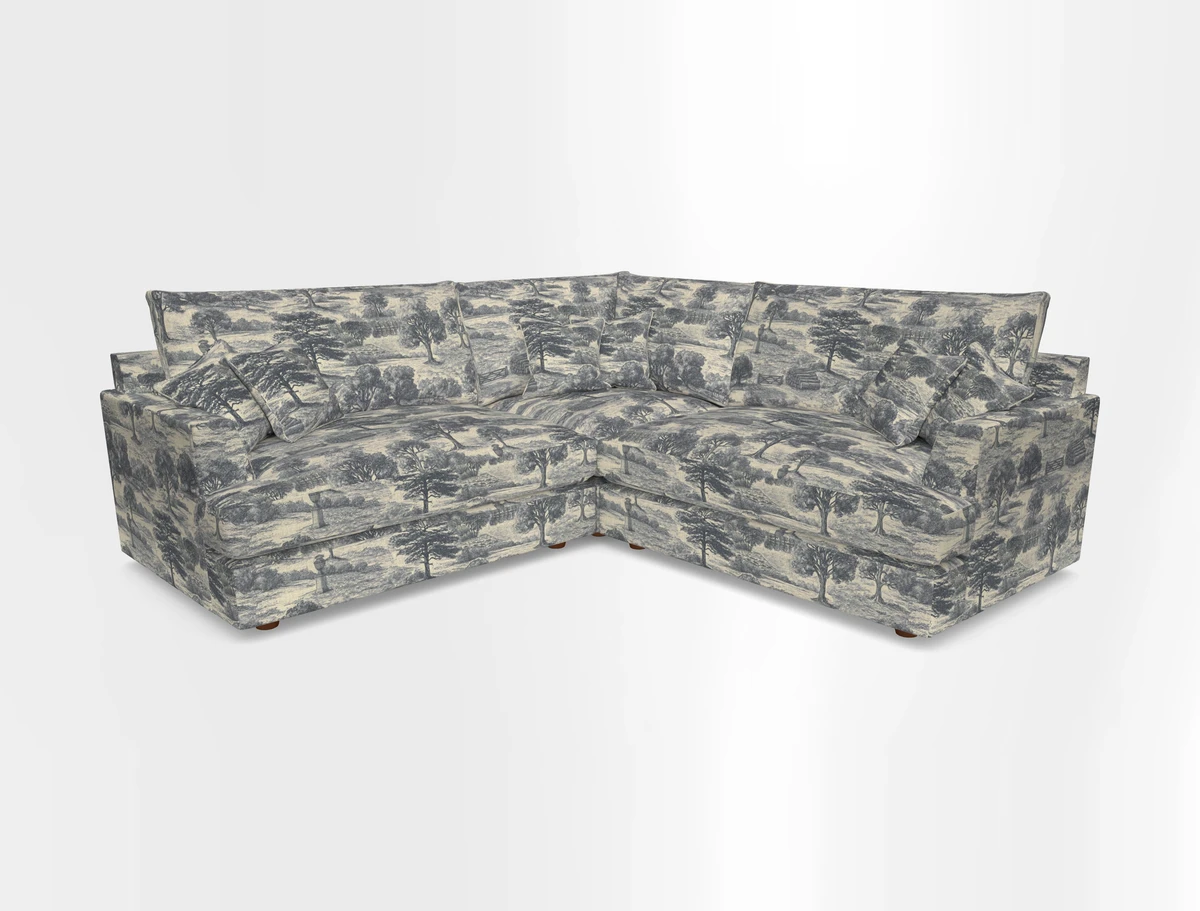 Slingsby Small Fitted Cover Corner Unit LHF & RHF in Two Tone Plain Biscuit.  Loose cover version available