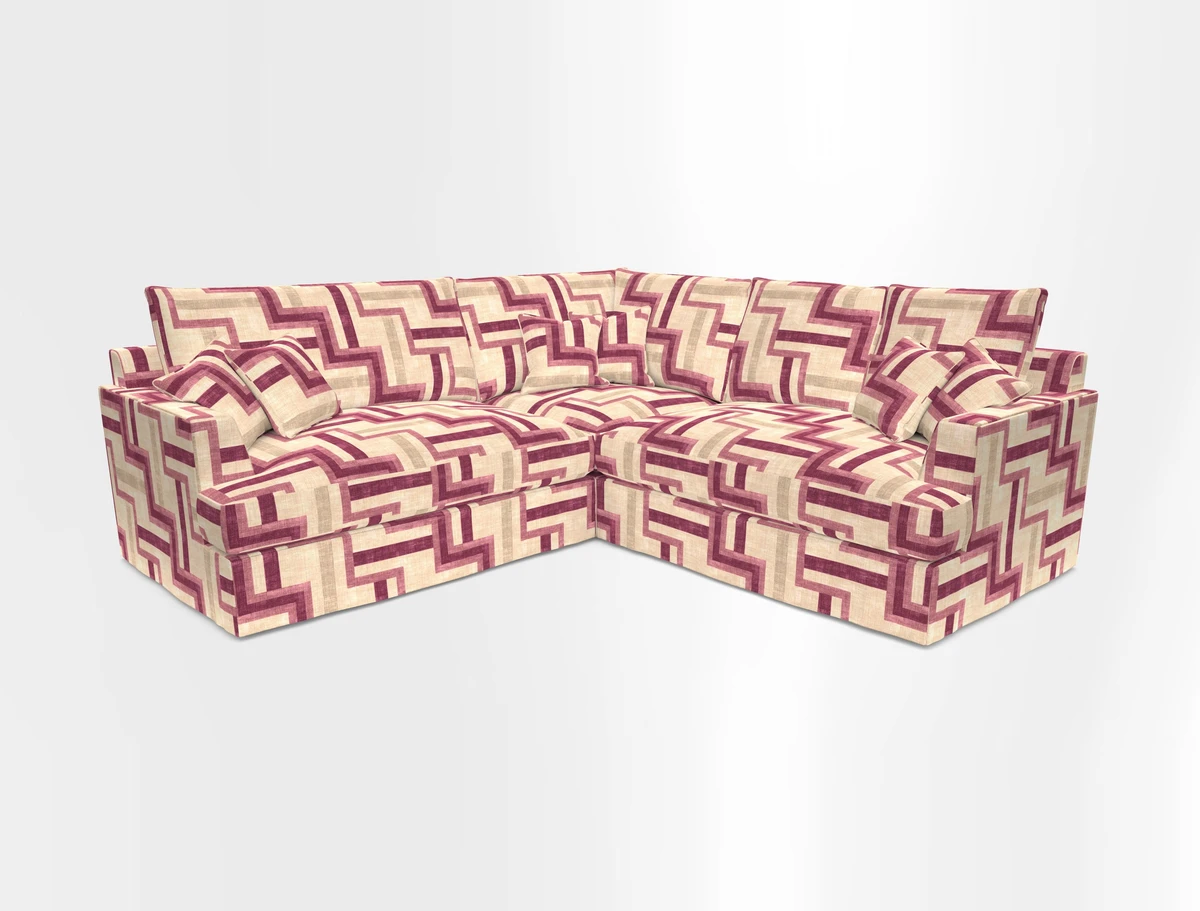 Slingsby Small Fitted Cover Corner Unit LHF & RHF in Two Tone Plain Biscuit.  Loose cover version available