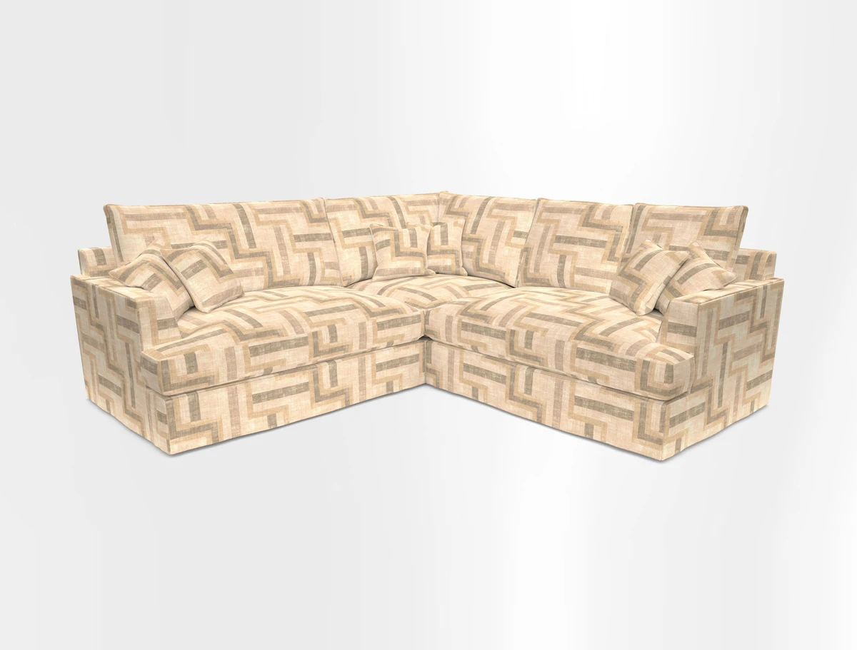 Slingsby Small Fitted Cover Corner Unit LHF & RHF in Two Tone Plain Biscuit.  Loose cover version available