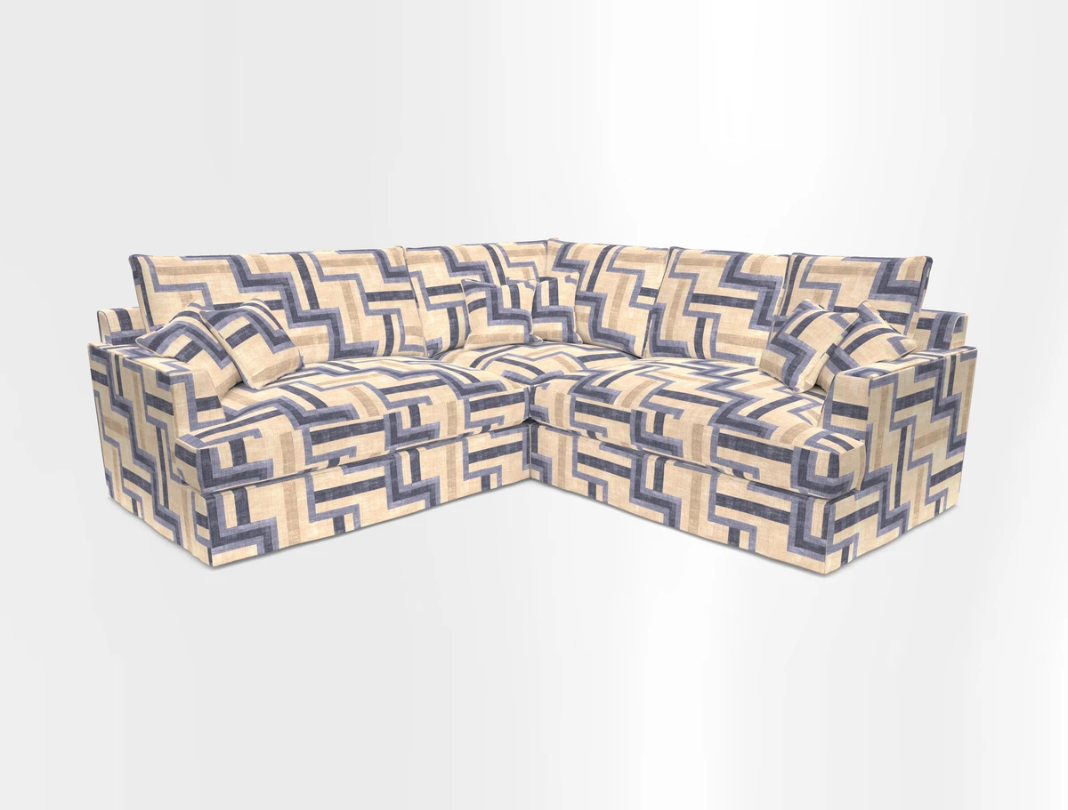 Slingsby Small Fitted Cover Corner Unit LHF & RHF in Two Tone Plain Biscuit.  Loose cover version available