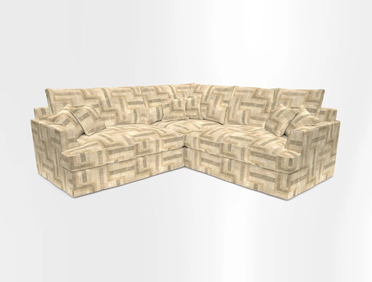 Slingsby Small Fitted Cover Corner Unit LHF & RHF in Two Tone Plain Biscuit.  Loose cover version available