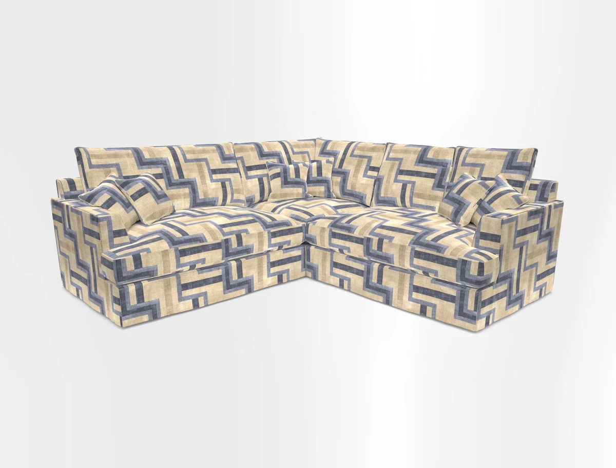 Slingsby Small Fitted Cover Corner Unit LHF & RHF in Two Tone Plain Biscuit.  Loose cover version available