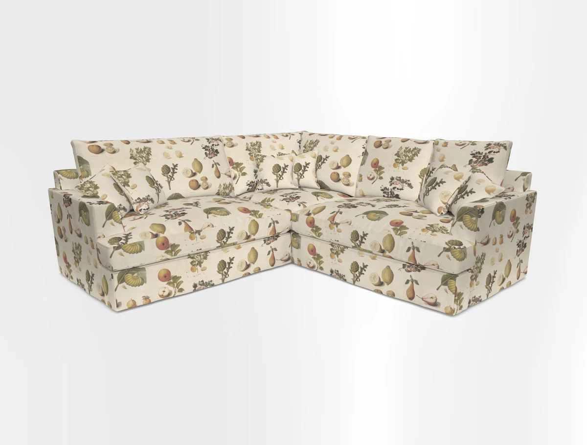 Slingsby Small Fitted Cover Corner Unit LHF & RHF in Two Tone Plain Biscuit.  Loose cover version available